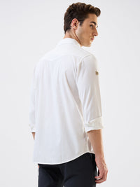 Men Shirt Solid White Slim Fit