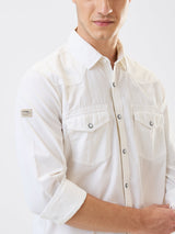 Men Shirt Solid White Slim Fit