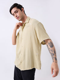 Men Shirt Solid Green Relaxed Fit
