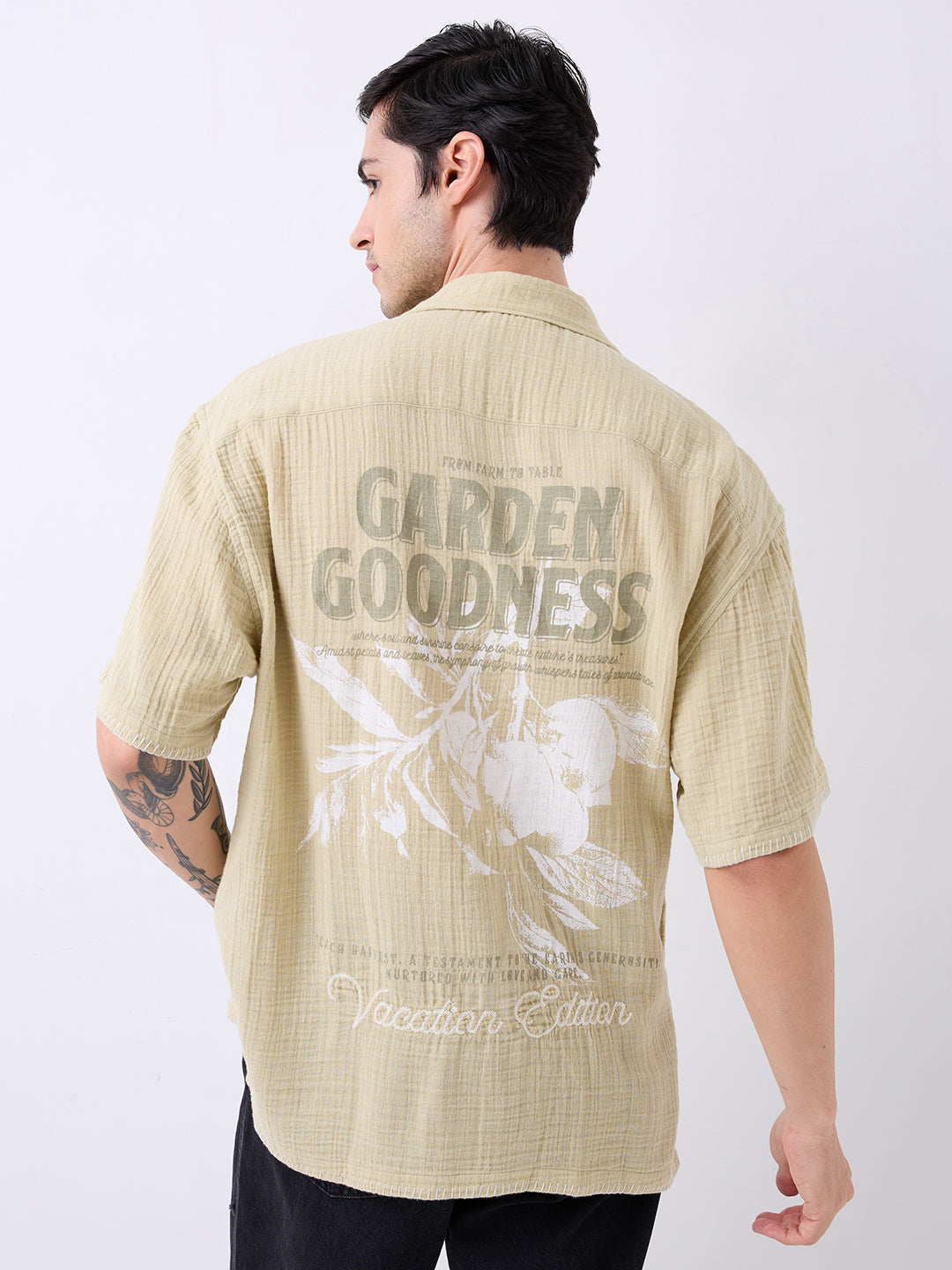 Men Shirt Solid Green Relaxed Fit