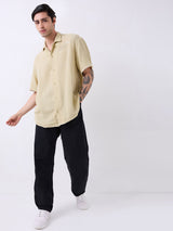 Men Shirt Solid Green Relaxed Fit