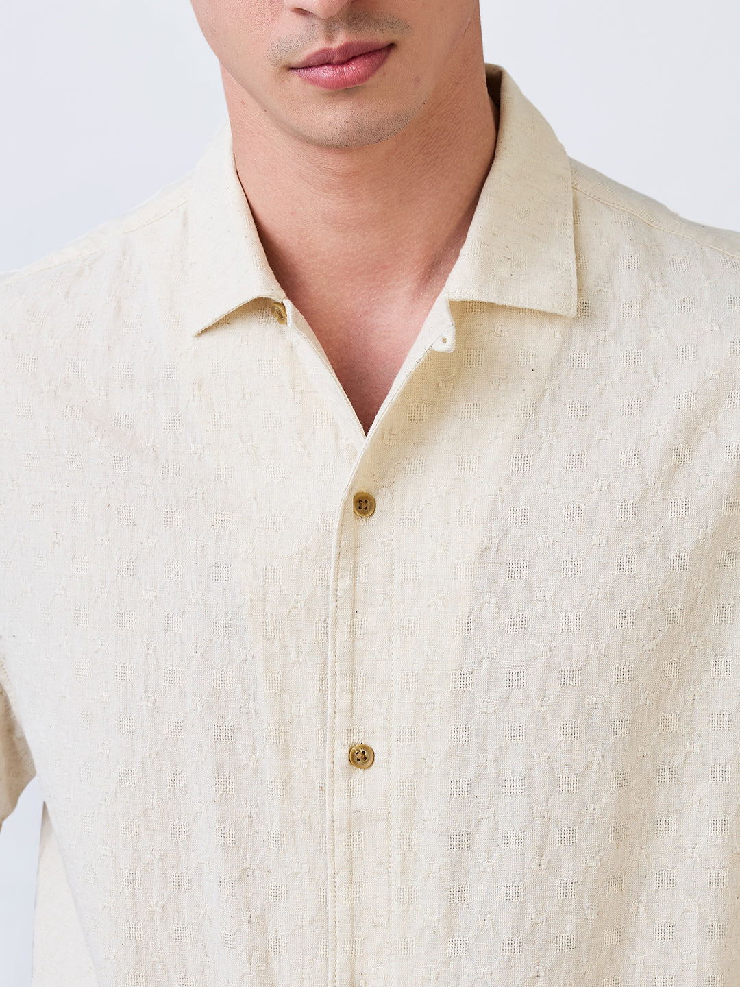 Spykar White Relaxed Fit Solid Half Sleeve Shirt For Men