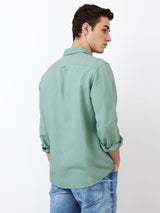 Men Shirt Green Slim Fit