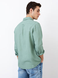 Men Shirt Green Slim Fit