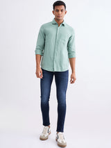 Men Shirt Green Slim Fit