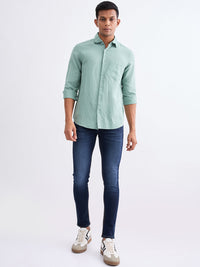 Men Shirt Green Slim Fit