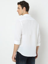 Men Shirt Solid White Slim Fit