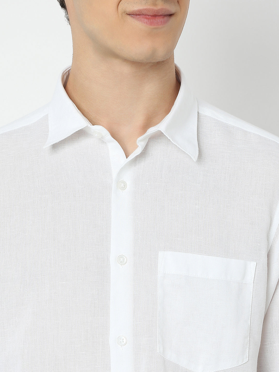 Men Shirt Solid White Slim Fit