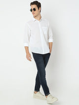 Men Shirt Solid White Slim Fit