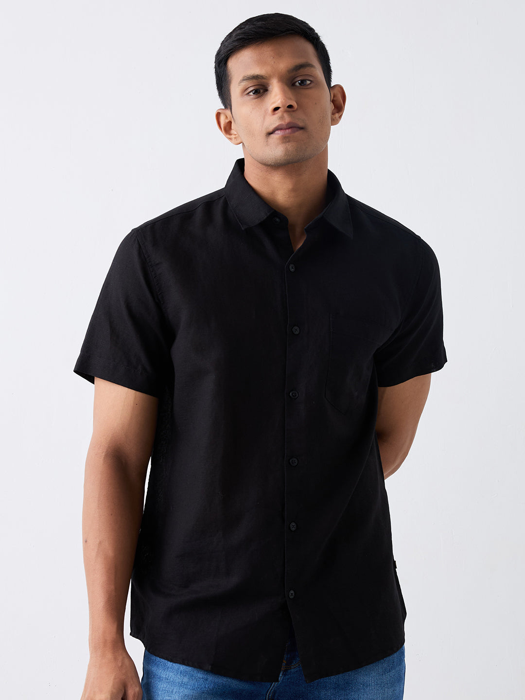 Men Black Slim Fit Casual Shirt