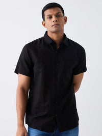 Men Black Slim Fit Casual Shirt