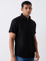 Men Black Slim Fit Casual Shirt