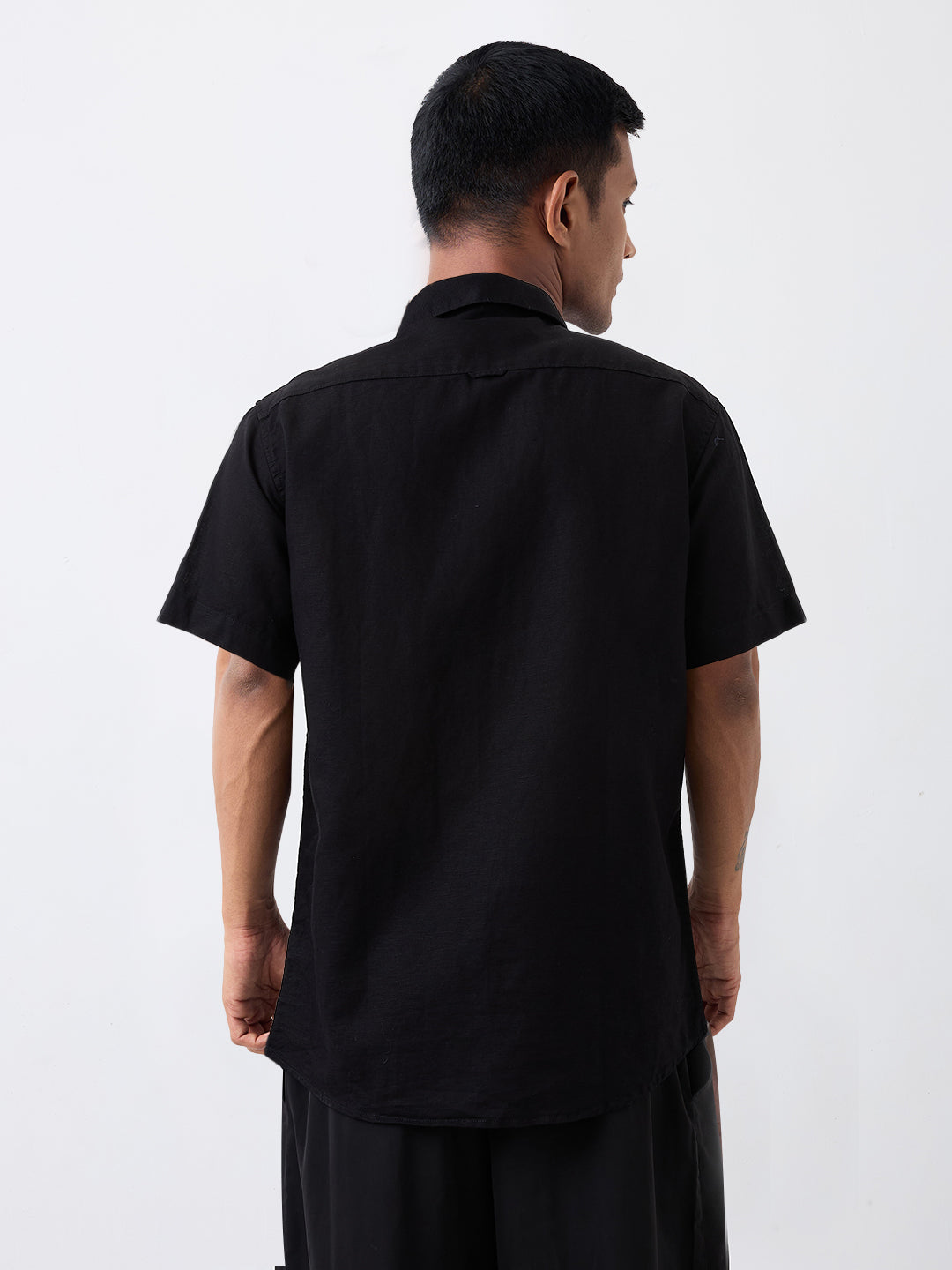 Spykar Black Slim Fit Casual Shirt For Men