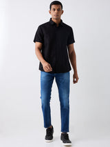 Men Black Slim Fit Casual Shirt