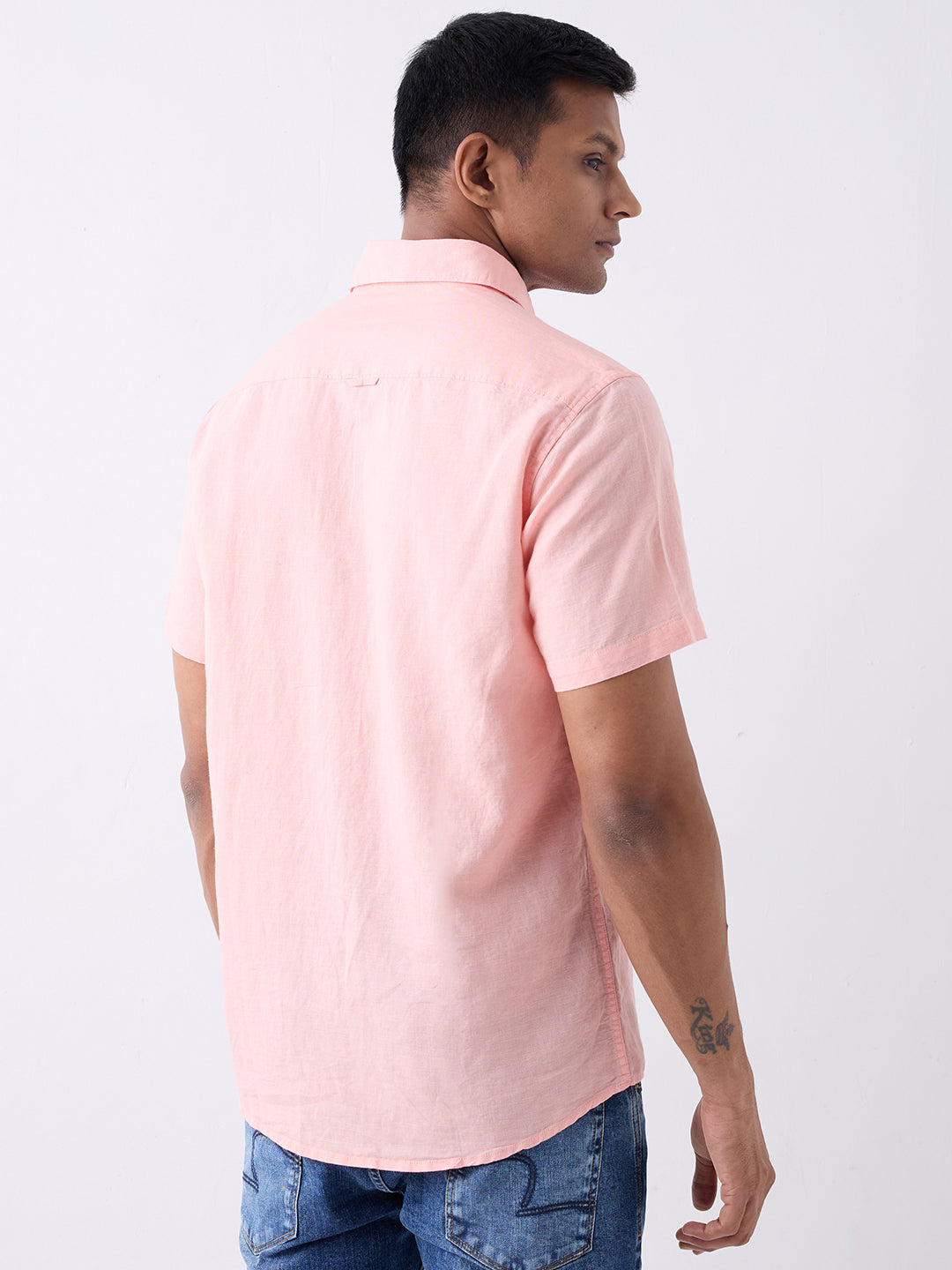 Spykar Pink Slim Fit Casual Shirt For Men