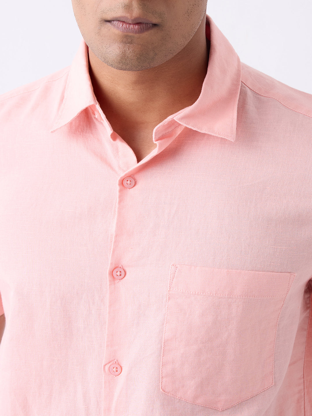 Men Pink Slim Fit Casual Shirt