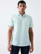 Men Green Slim Fit Casual Shirt