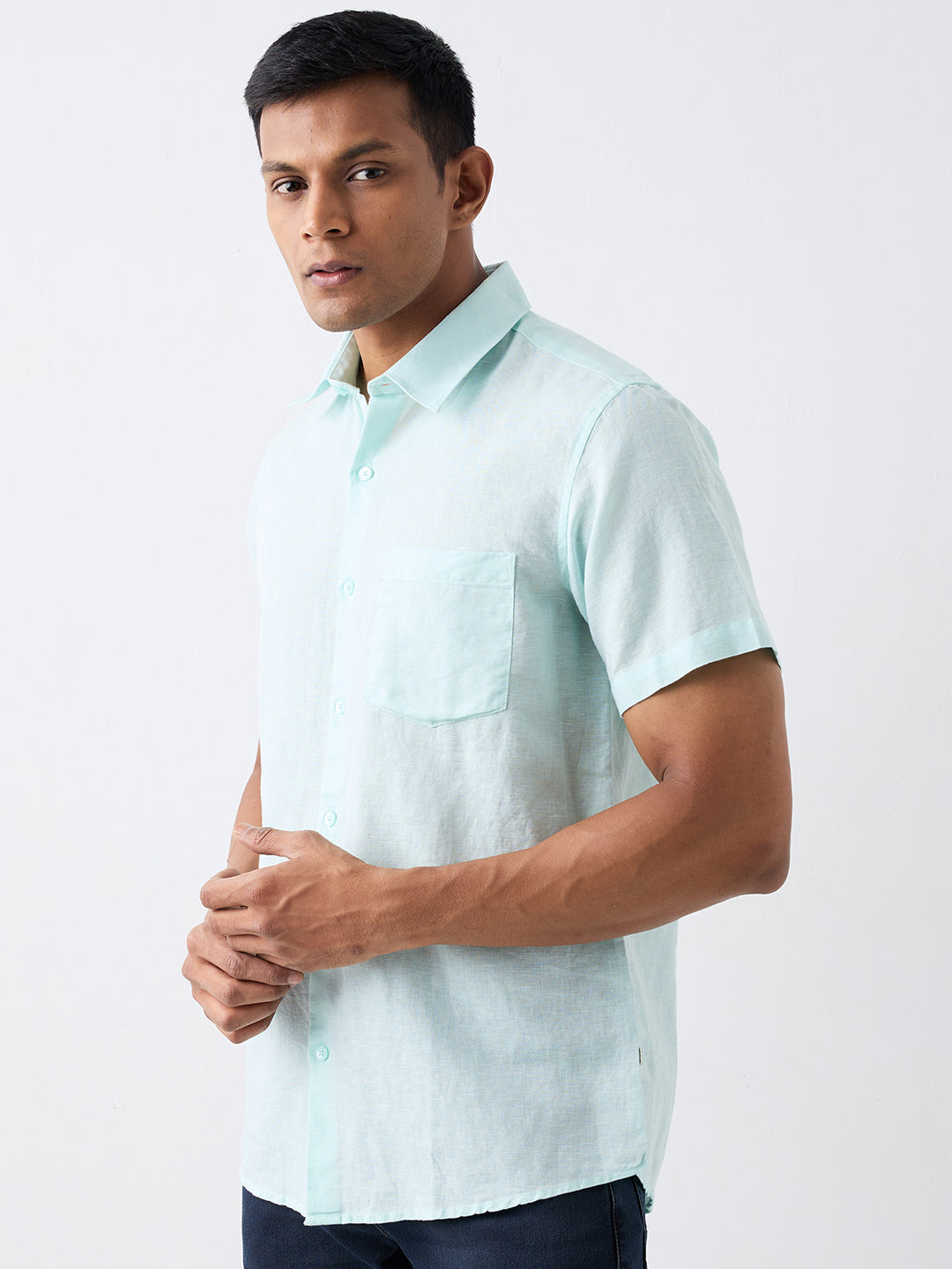 Spykar Green Slim Fit Casual Shirt For Men