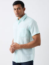 Men Green Slim Fit Casual Shirt