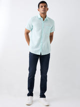 Men Green Slim Fit Casual Shirt