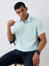 Men Green Slim Fit Casual Shirt