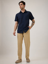 Spykar Slim Fit Blue Solid Casual Shirt For Men