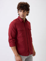 Men Shirt Red Slim Fit