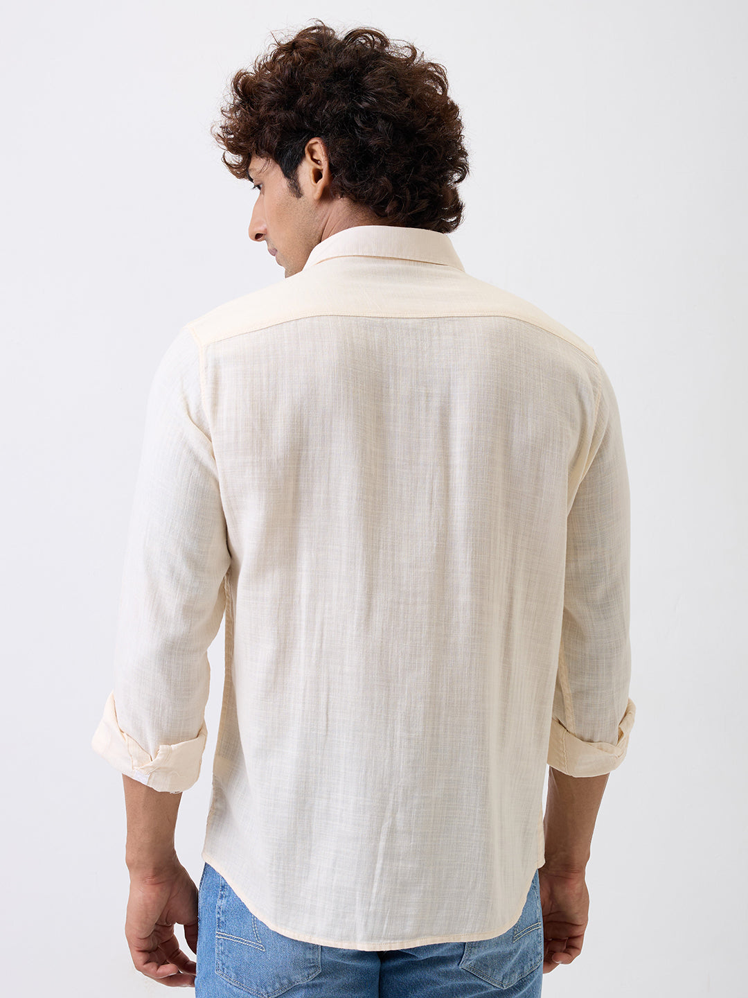 Spykar White Slim Fit Casual Shirt For Men