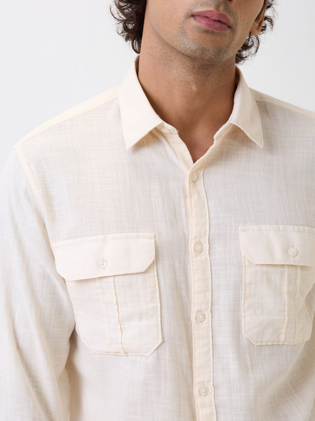 Spykar White Slim Fit Casual Shirt For Men