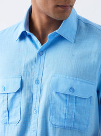 Men Shirt Blue Slim Fit