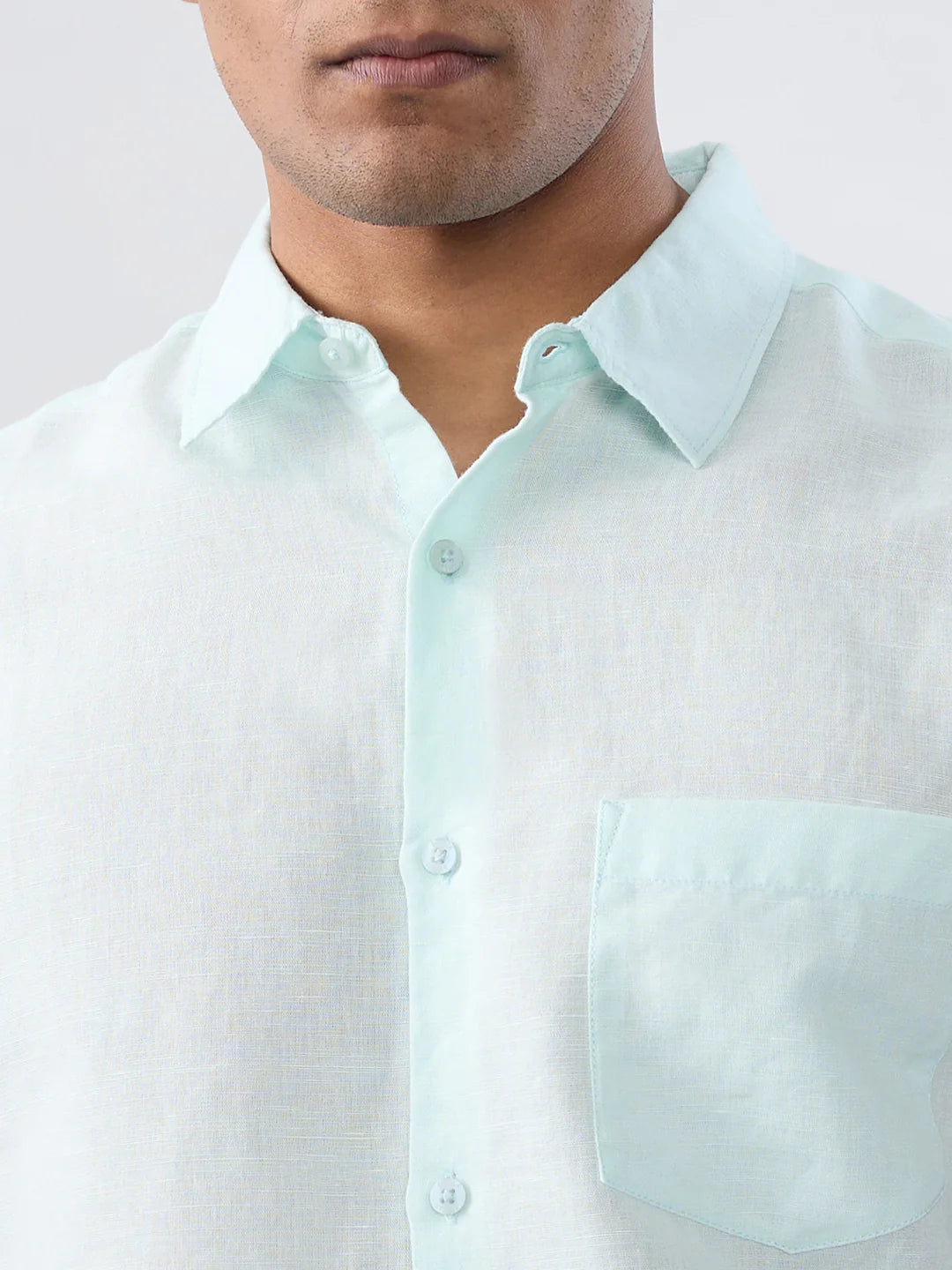 Men Shirt Solid Blue Regular Fit