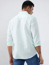 Men Shirt Solid Blue Regular Fit