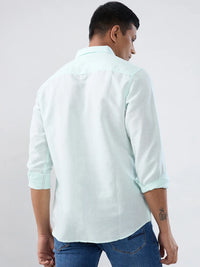 Men Shirt Solid Blue Regular Fit