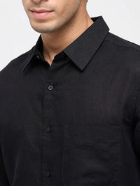 Men Shirt Solid Black Regular Fit