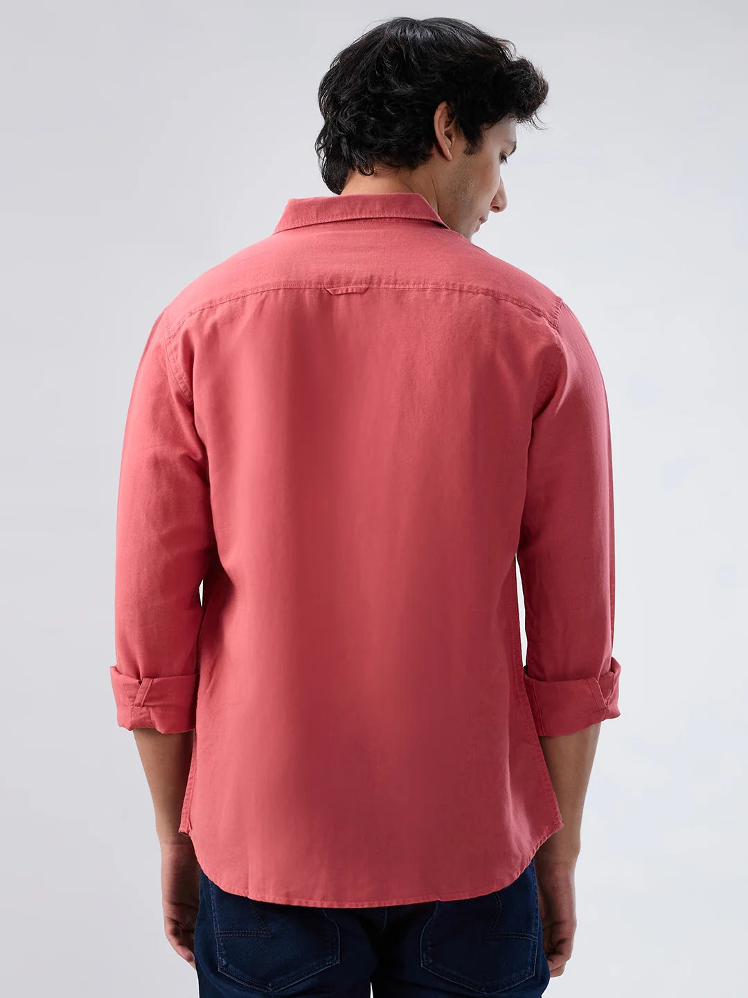 Men Shirt Solid Red Regular Fit