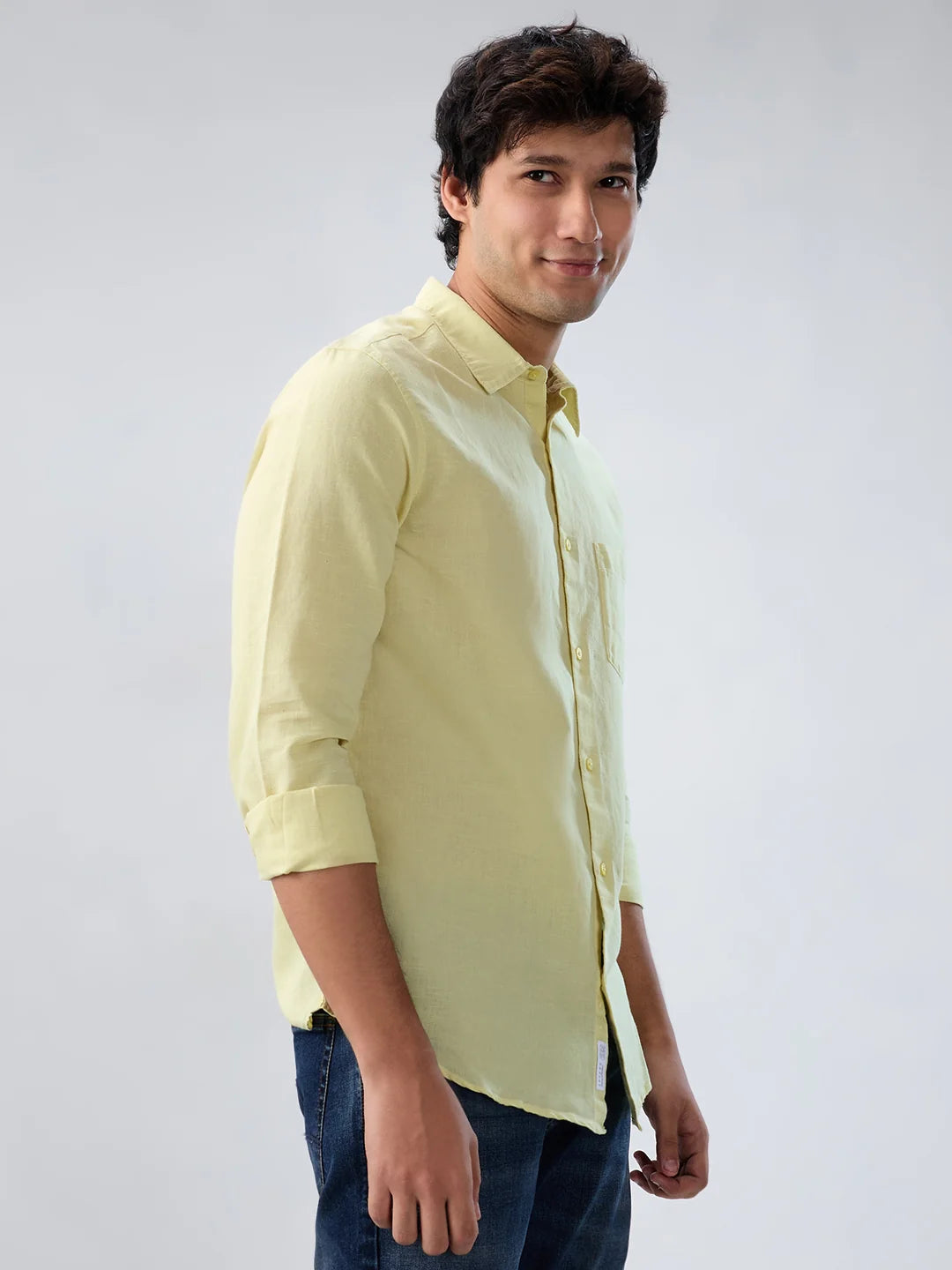 Men Shirt Solid Green Regular Fit