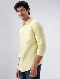 Men Shirt Solid Green Regular Fit