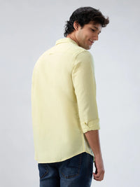 Men Shirt Solid Green Regular Fit