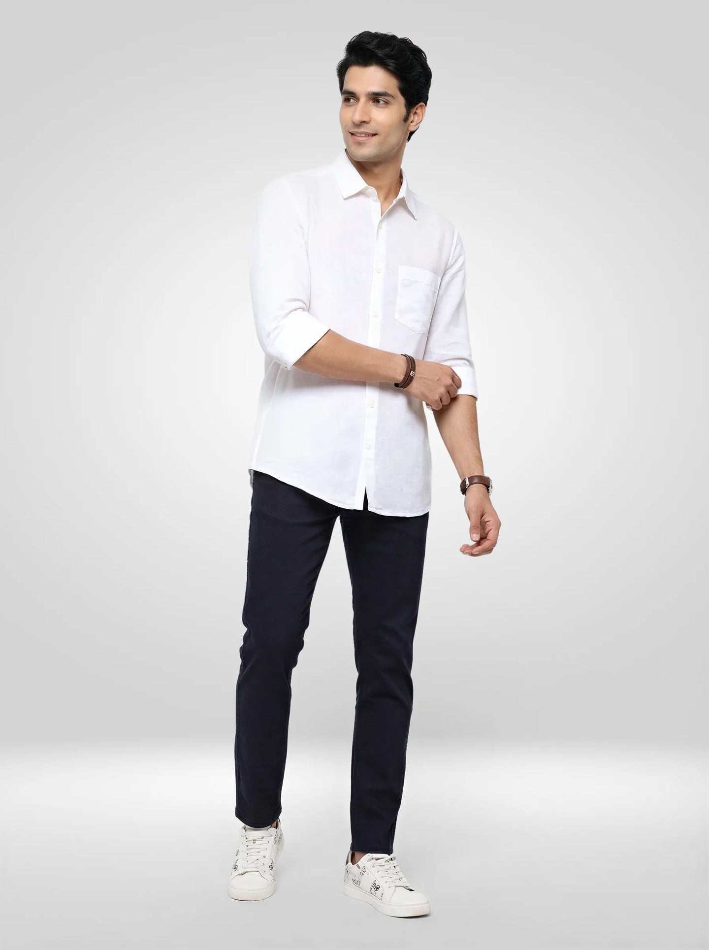 Men Shirt Solid White Regular Fit