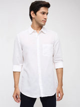 Men Shirt Solid White Regular Fit
