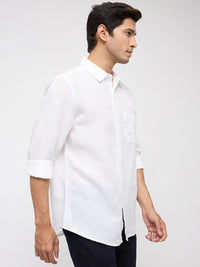 Men Shirt Solid White Regular Fit