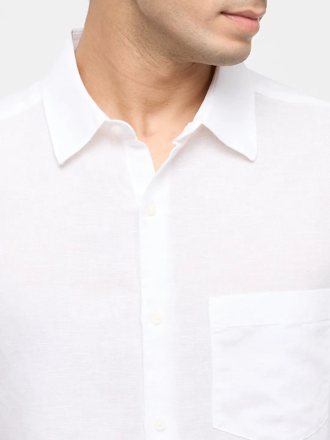 Men Shirt Solid White Regular Fit
