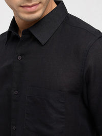 Men Shirt Solid Black Regular Fit