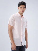 Men Shirt Solid Pink Regular Fit