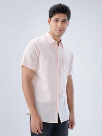 Men Shirt Solid Pink Regular Fit