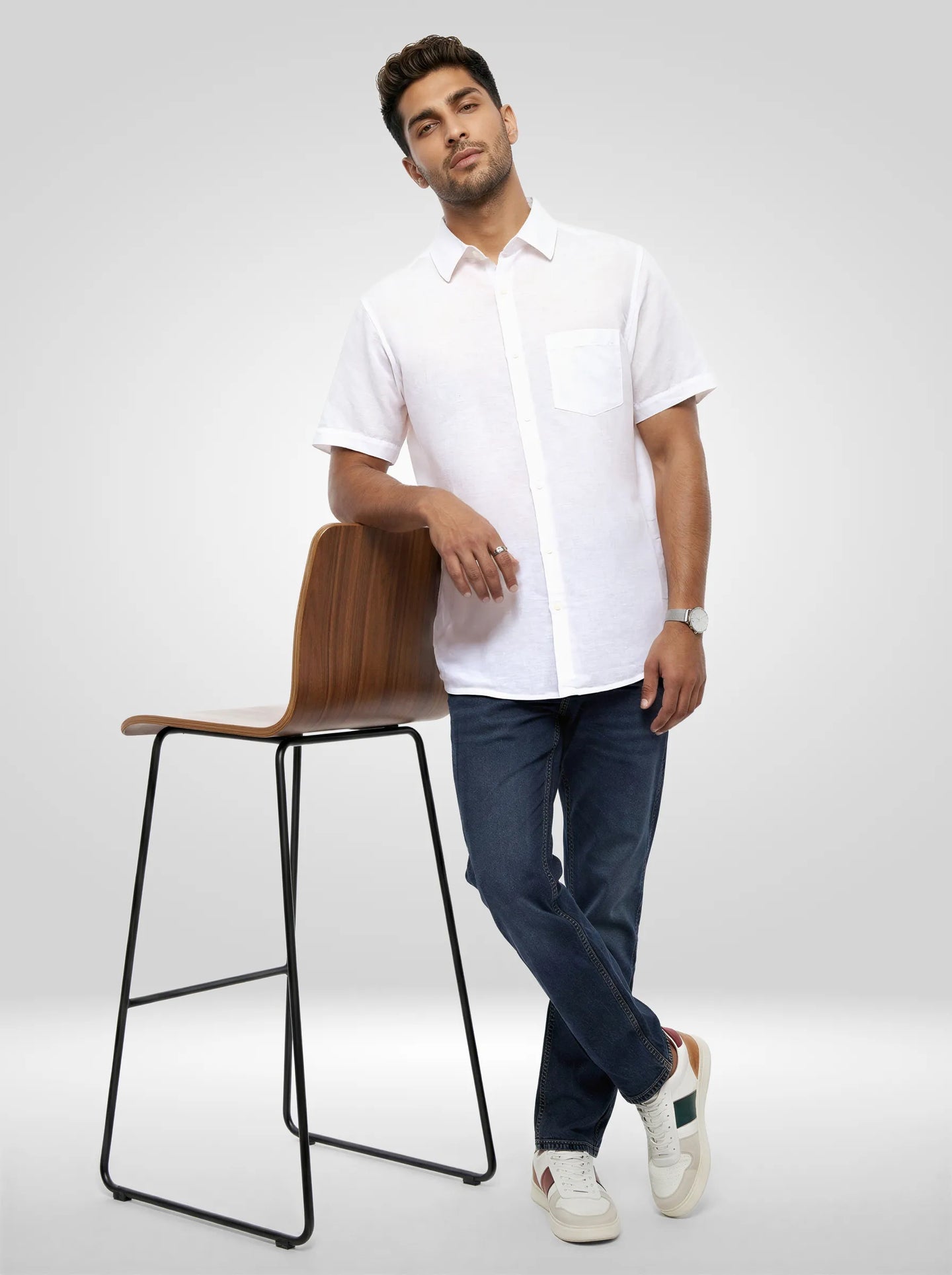 Men Shirt Solid White Regular Fit