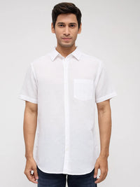 Men Shirt Solid White Regular Fit