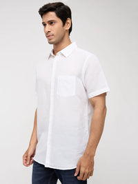 Men Shirt Solid White Regular Fit