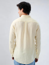 Men Shirt Solid Beige Regular Fit