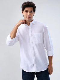Men Shirt Solid White Regular Fit